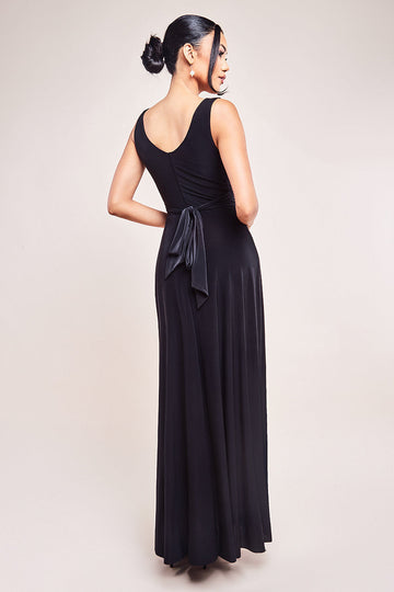 Diamante & Scalloped Lace Neck Maxi Dress Goddiva